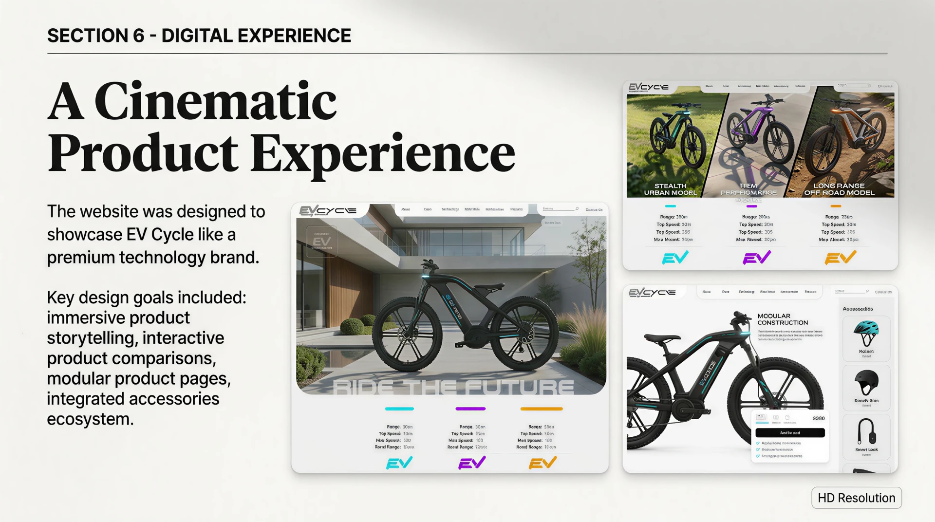 Cinematic digital product experience across web and product pages