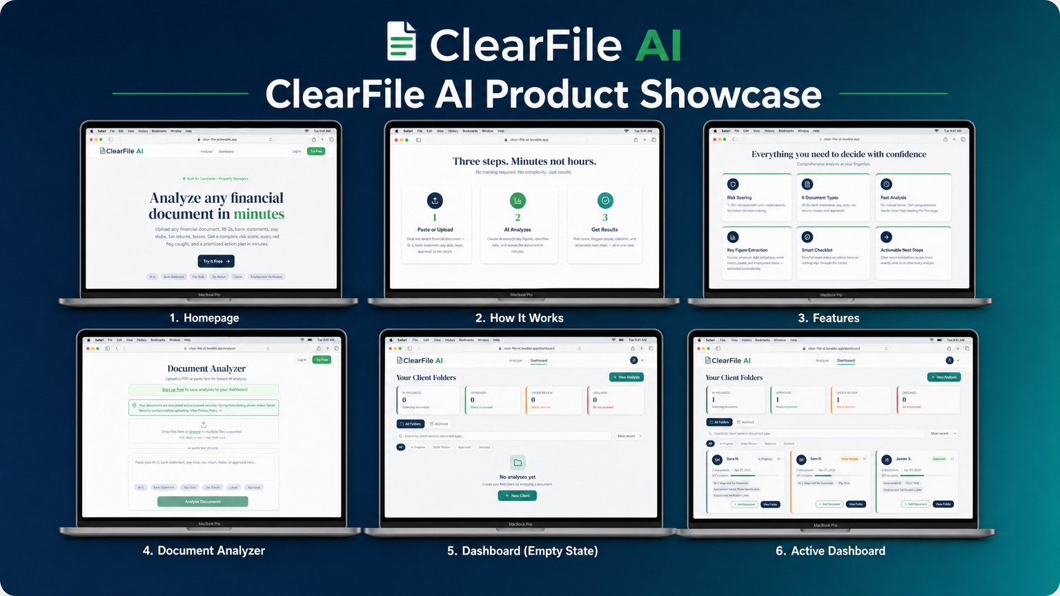 ClearFile AI macOS product showcase