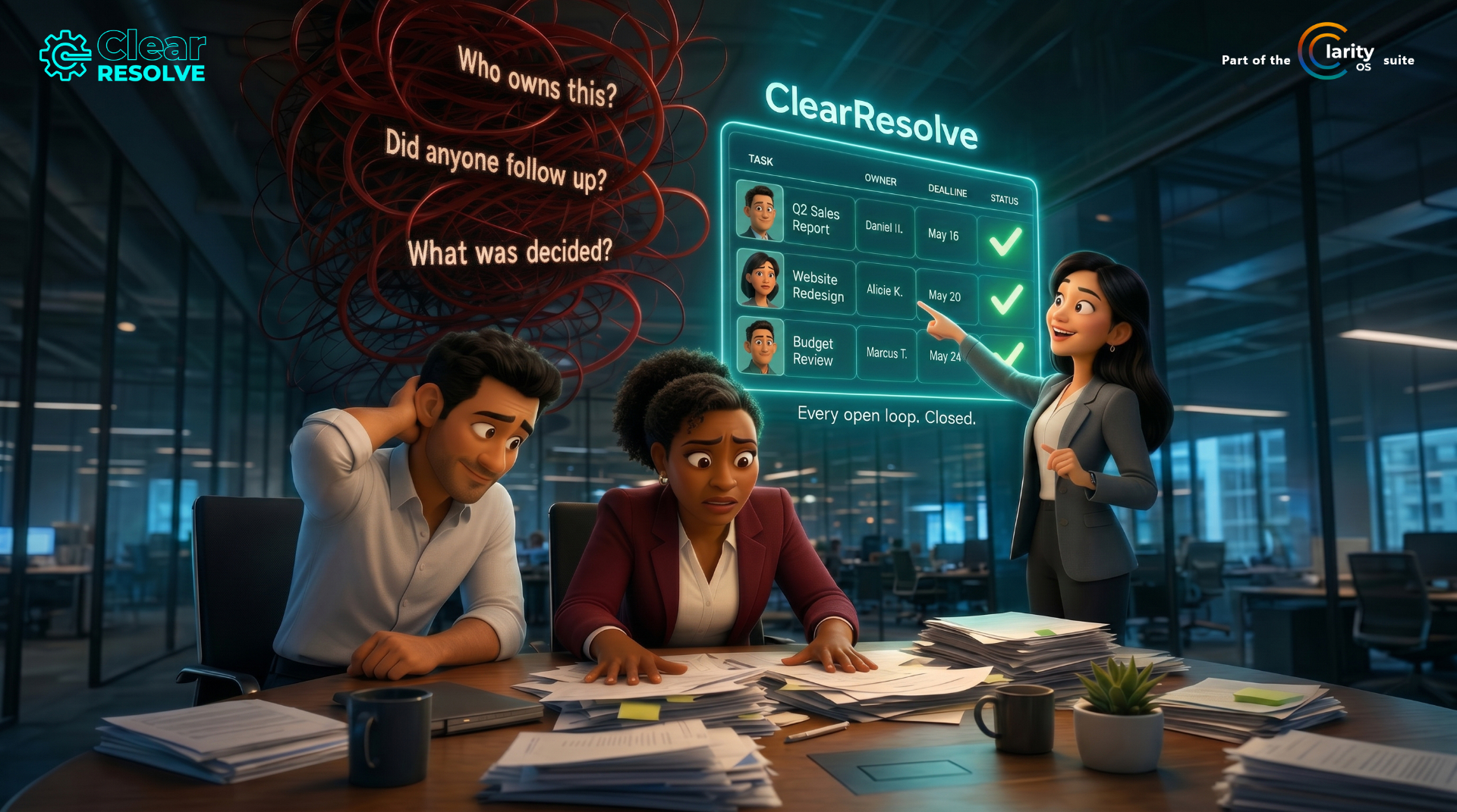 ClearResolve dashboard identifying collaboration breakdowns