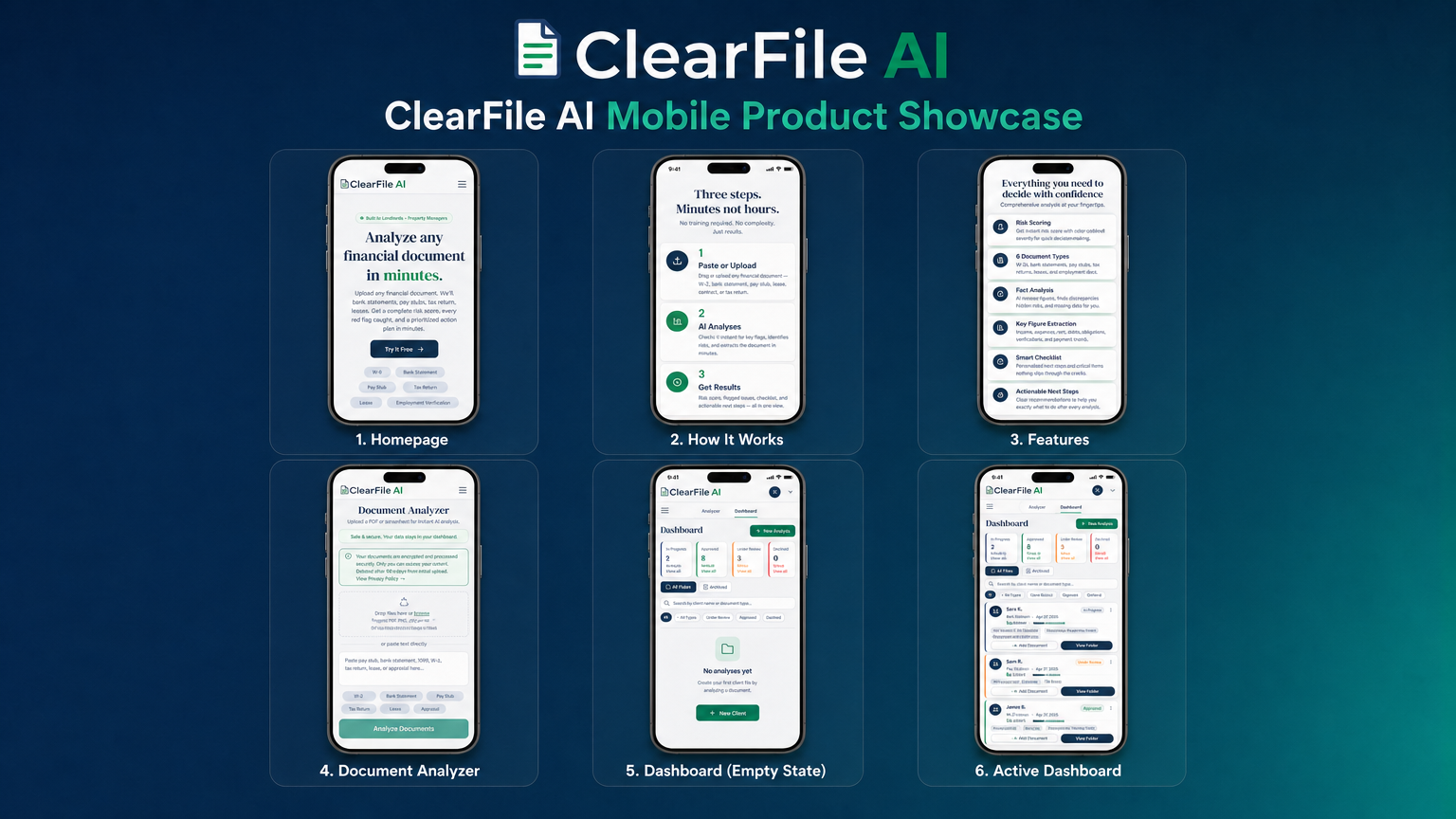 ClearFile AI iPhone mobile product showcase