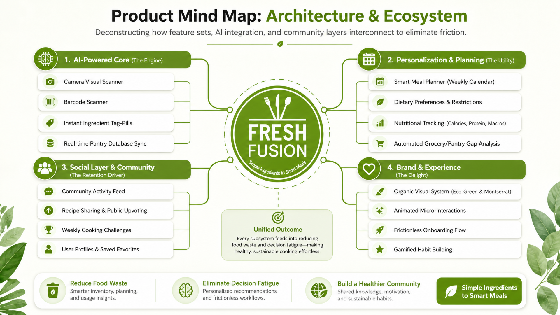 Fresh Fusion product mind map showing architecture and ecosystem
