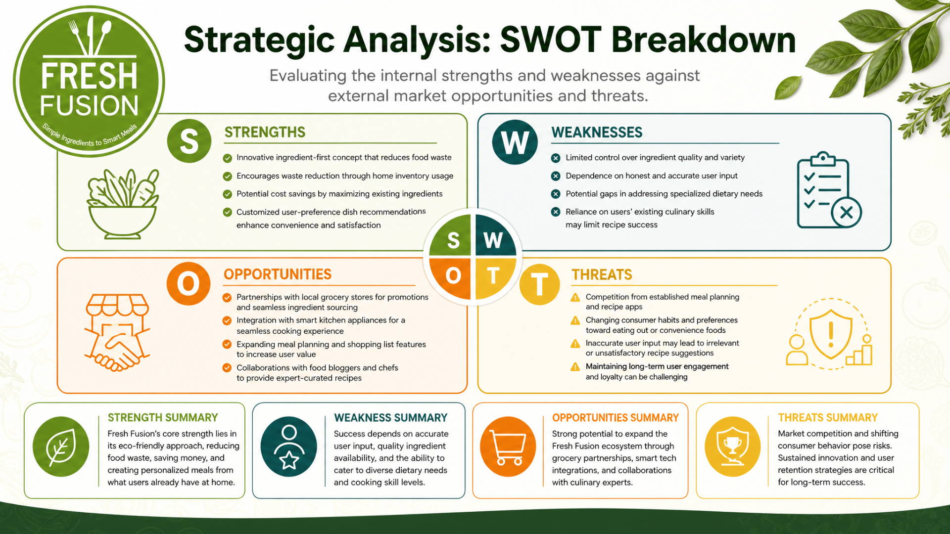 Fresh Fusion SWOT analysis strategic matrix