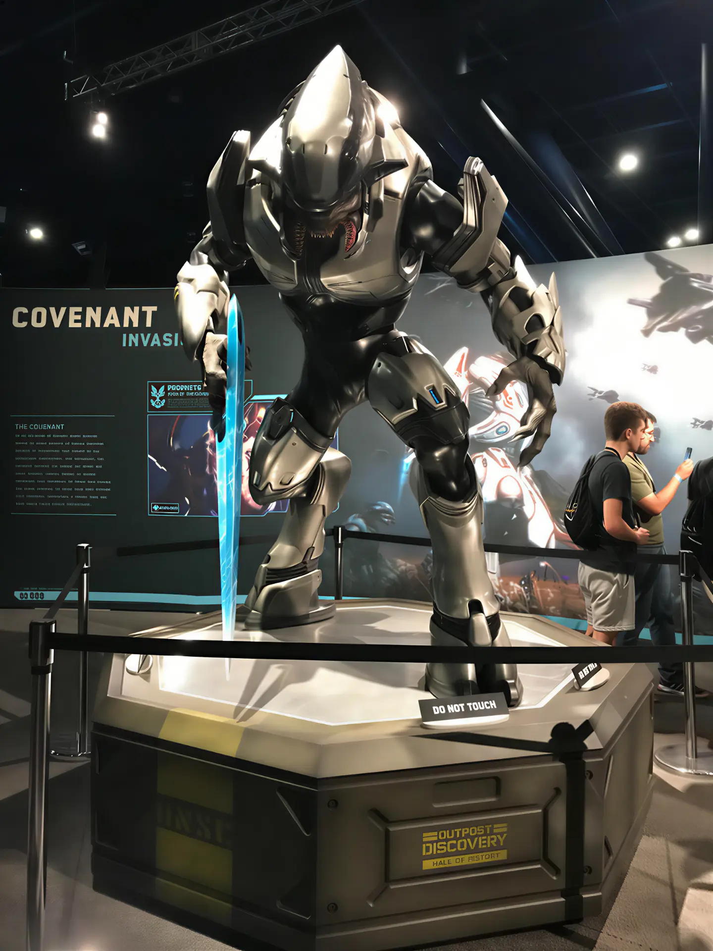 Life-size Elite statue with energy sword