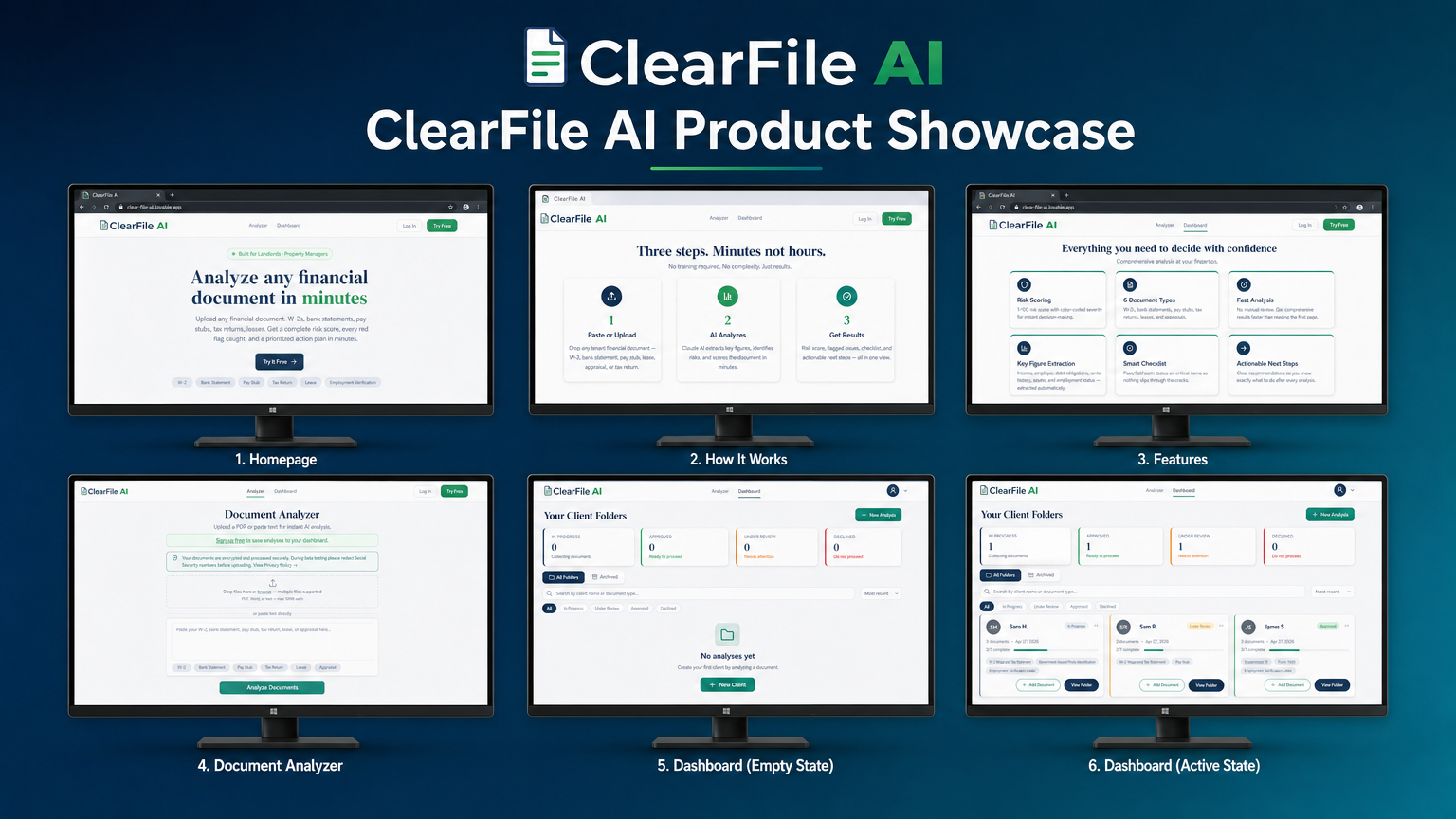 ClearFile AI Windows monitor product showcase