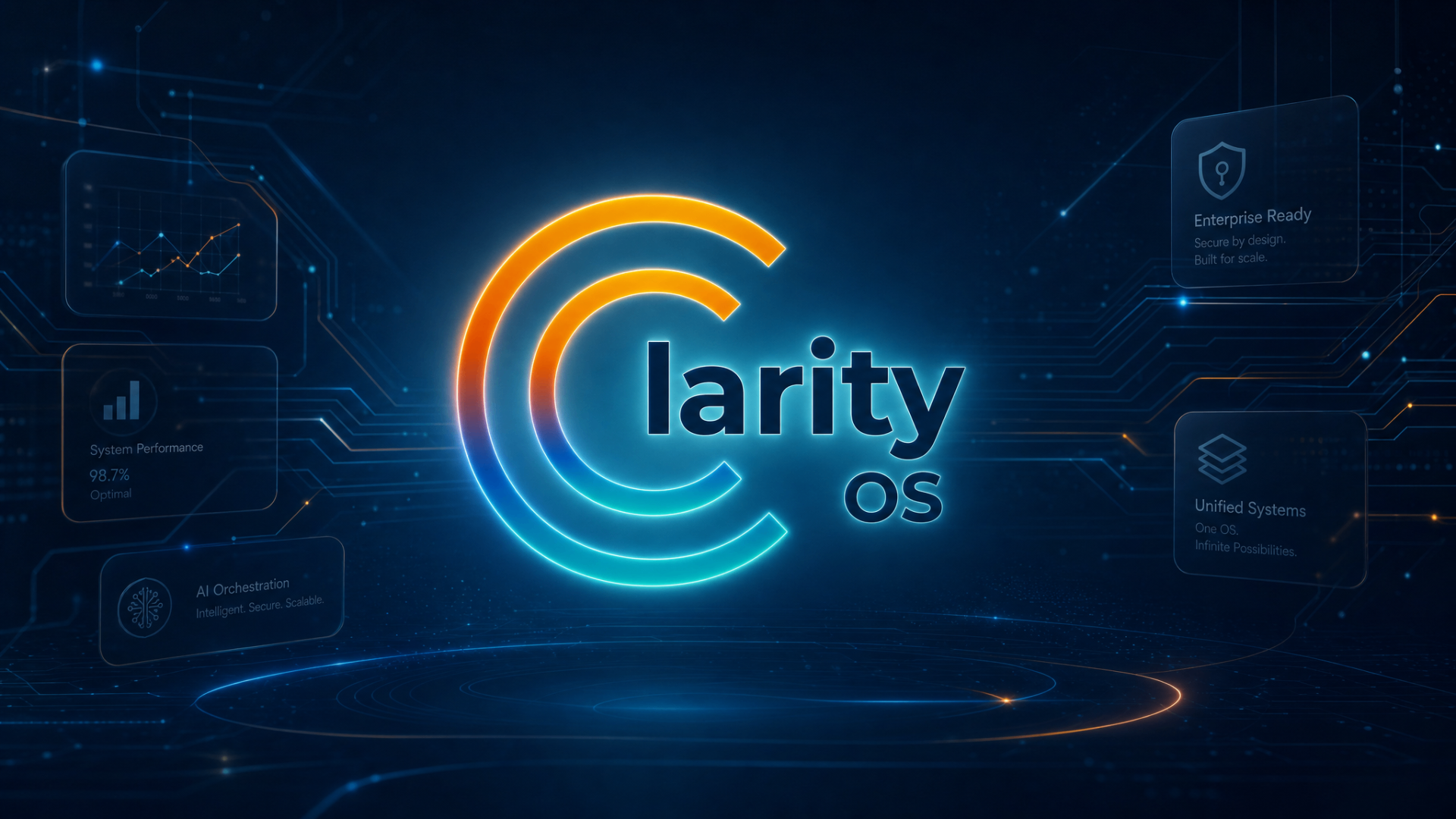 ClarityOS brand identity and logo system