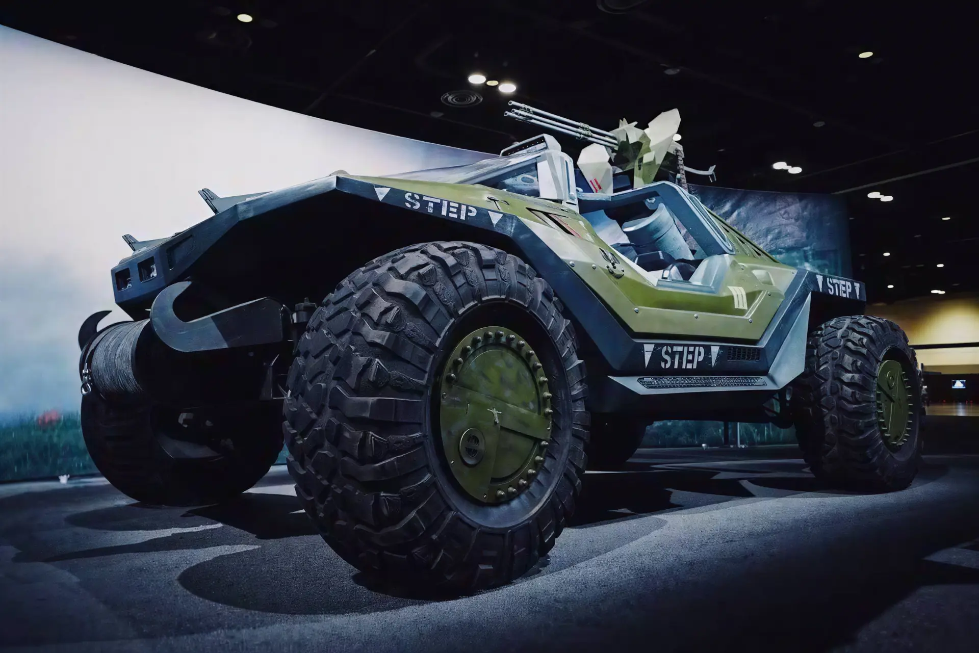 Low-angle view of the Warthog vehicle build
