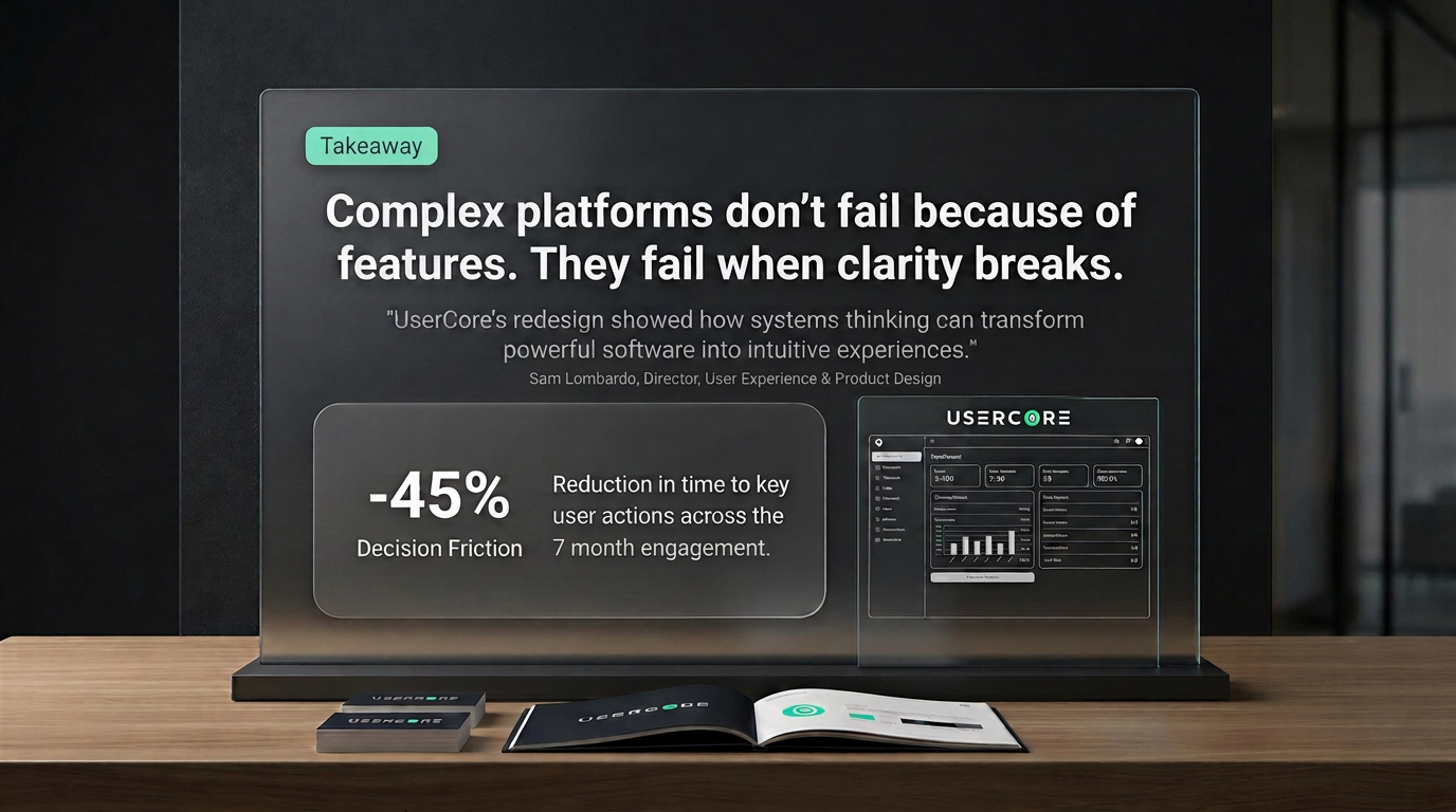UserCore takeaway, systems thinking transformation