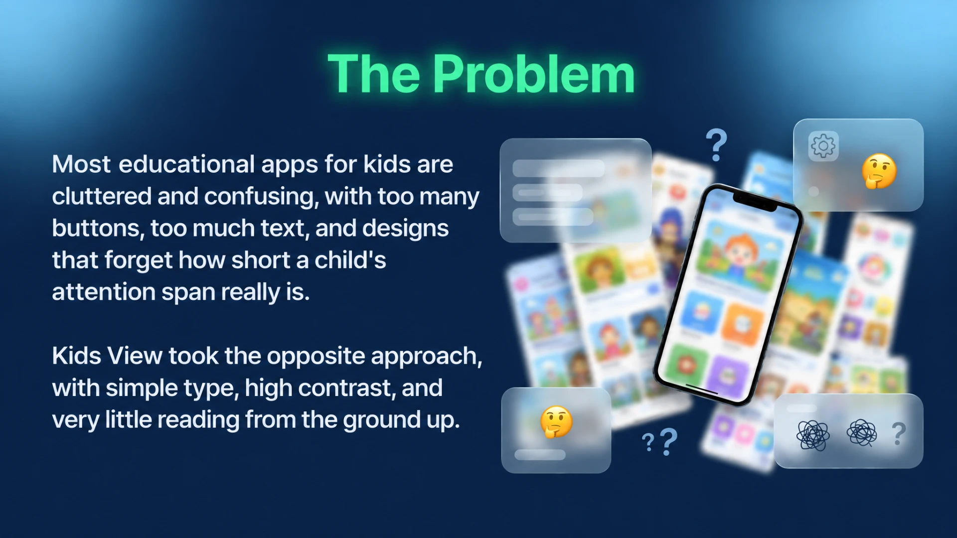 Cluttered kids learning apps compared with the simple Kids View approach